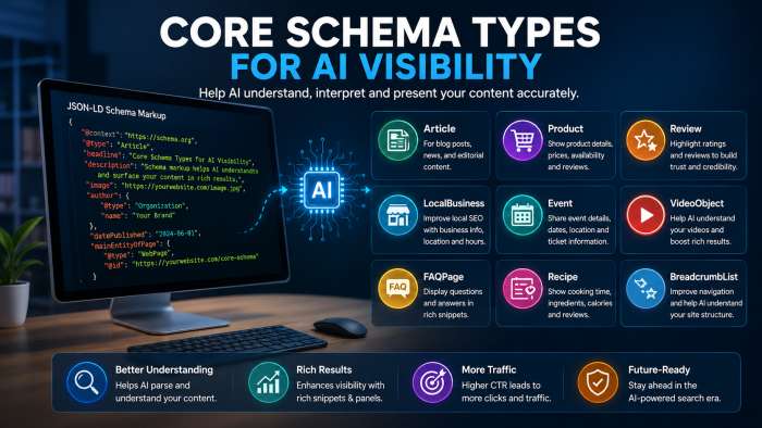 Core Schema Types for AI Visibility